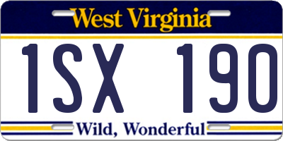 WV license plate 1SX190