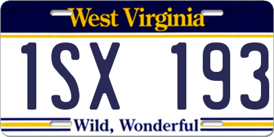 WV license plate 1SX193