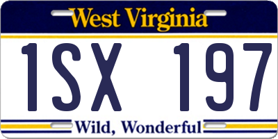 WV license plate 1SX197