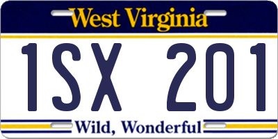 WV license plate 1SX201