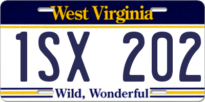 WV license plate 1SX202