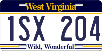 WV license plate 1SX204