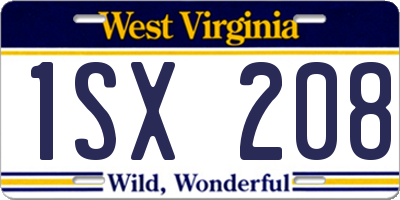 WV license plate 1SX208