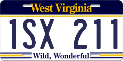 WV license plate 1SX211