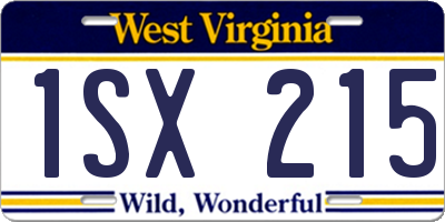 WV license plate 1SX215