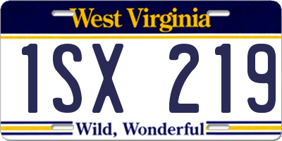 WV license plate 1SX219
