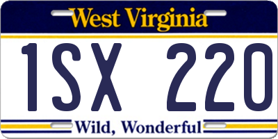 WV license plate 1SX220