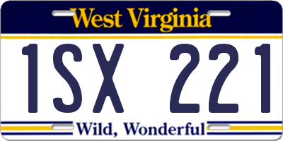 WV license plate 1SX221