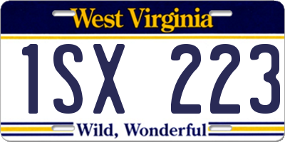 WV license plate 1SX223