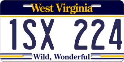 WV license plate 1SX224