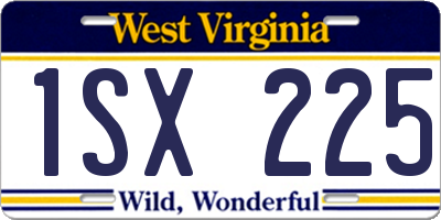 WV license plate 1SX225