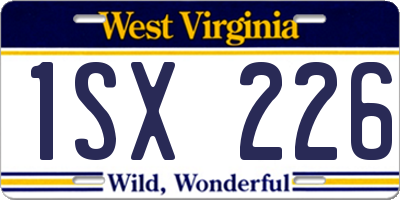 WV license plate 1SX226