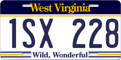 WV license plate 1SX228