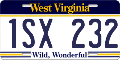 WV license plate 1SX232