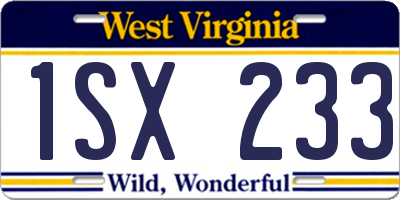 WV license plate 1SX233