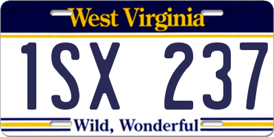 WV license plate 1SX237