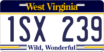 WV license plate 1SX239