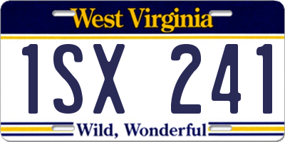 WV license plate 1SX241