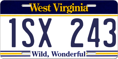 WV license plate 1SX243