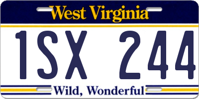 WV license plate 1SX244
