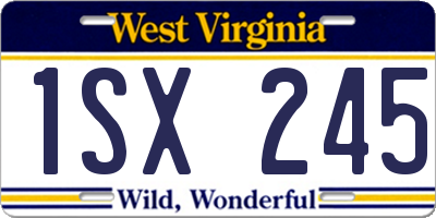 WV license plate 1SX245