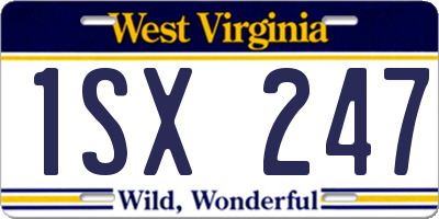 WV license plate 1SX247