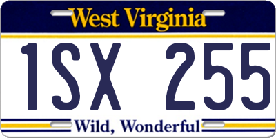 WV license plate 1SX255