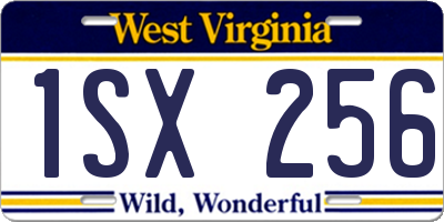 WV license plate 1SX256