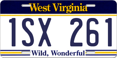 WV license plate 1SX261
