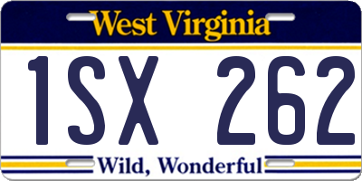 WV license plate 1SX262