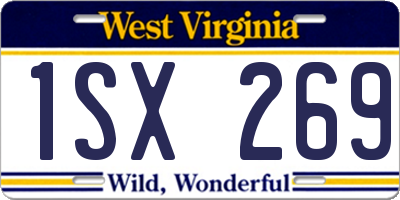 WV license plate 1SX269