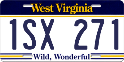 WV license plate 1SX271