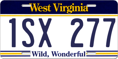 WV license plate 1SX277