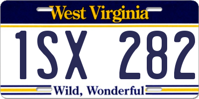 WV license plate 1SX282