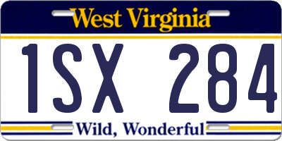 WV license plate 1SX284