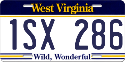 WV license plate 1SX286