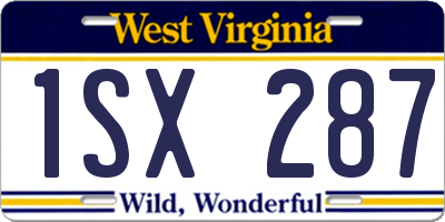 WV license plate 1SX287