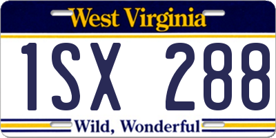 WV license plate 1SX288