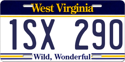 WV license plate 1SX290
