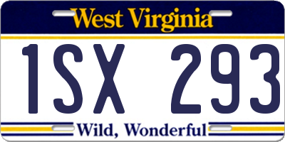 WV license plate 1SX293