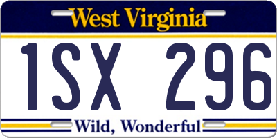 WV license plate 1SX296