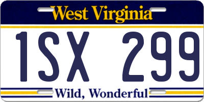WV license plate 1SX299