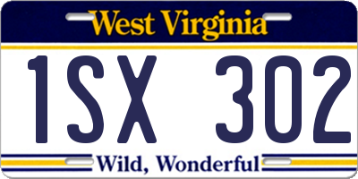 WV license plate 1SX302
