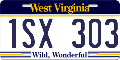 WV license plate 1SX303