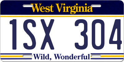 WV license plate 1SX304