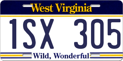 WV license plate 1SX305