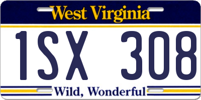 WV license plate 1SX308
