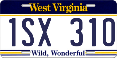 WV license plate 1SX310