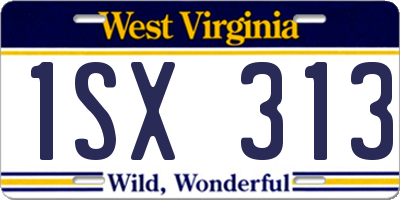 WV license plate 1SX313