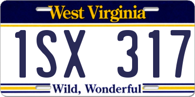 WV license plate 1SX317